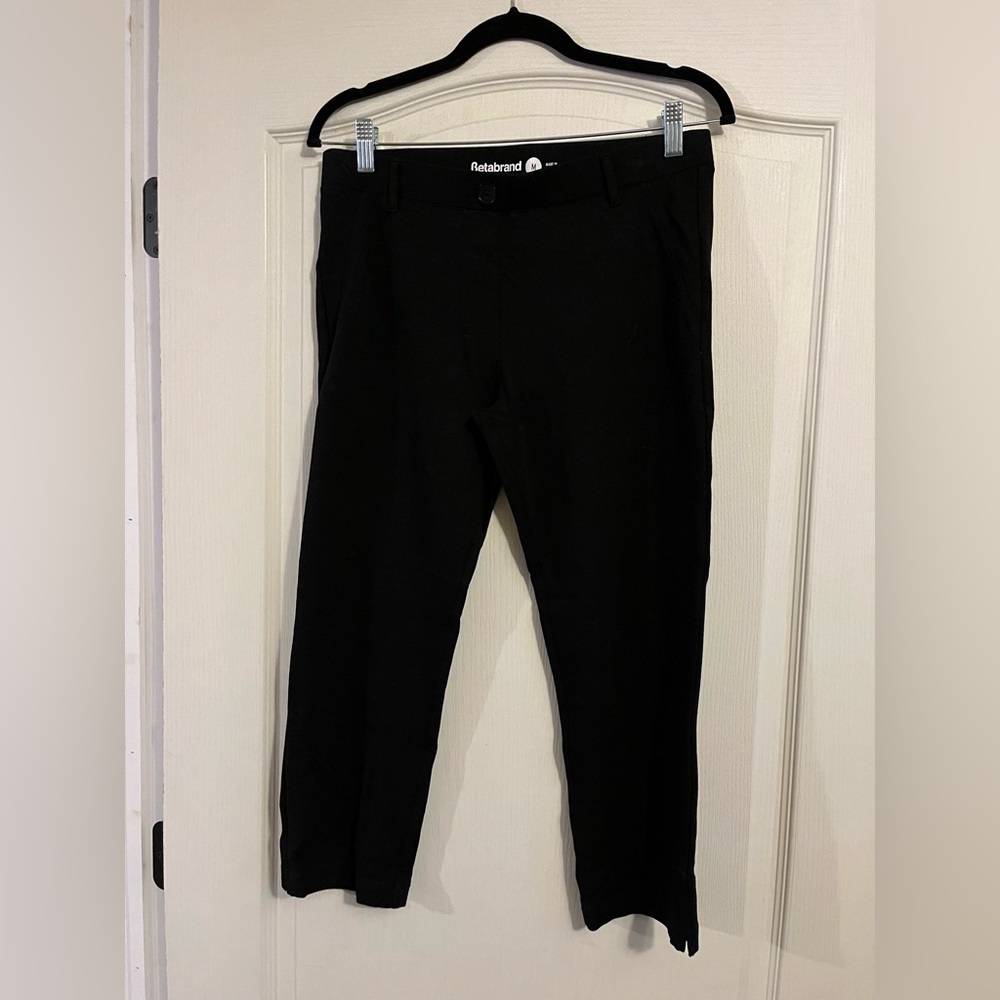 Betabrand Black Ankle-Length Cropped Pants